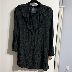 Zara Dark Green Floral Patterned Dress